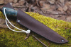 Нож "Чирок" 9хс, рукоять рог, синяя карельская береза. 